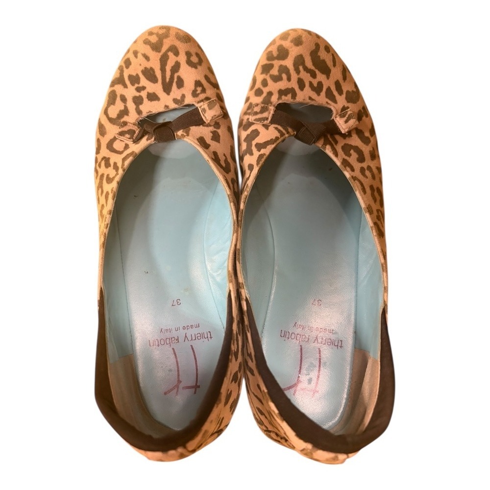 Thierry Rabotin Leopard Print Ballet Flats Women's Size 37 Made in‎ Italy